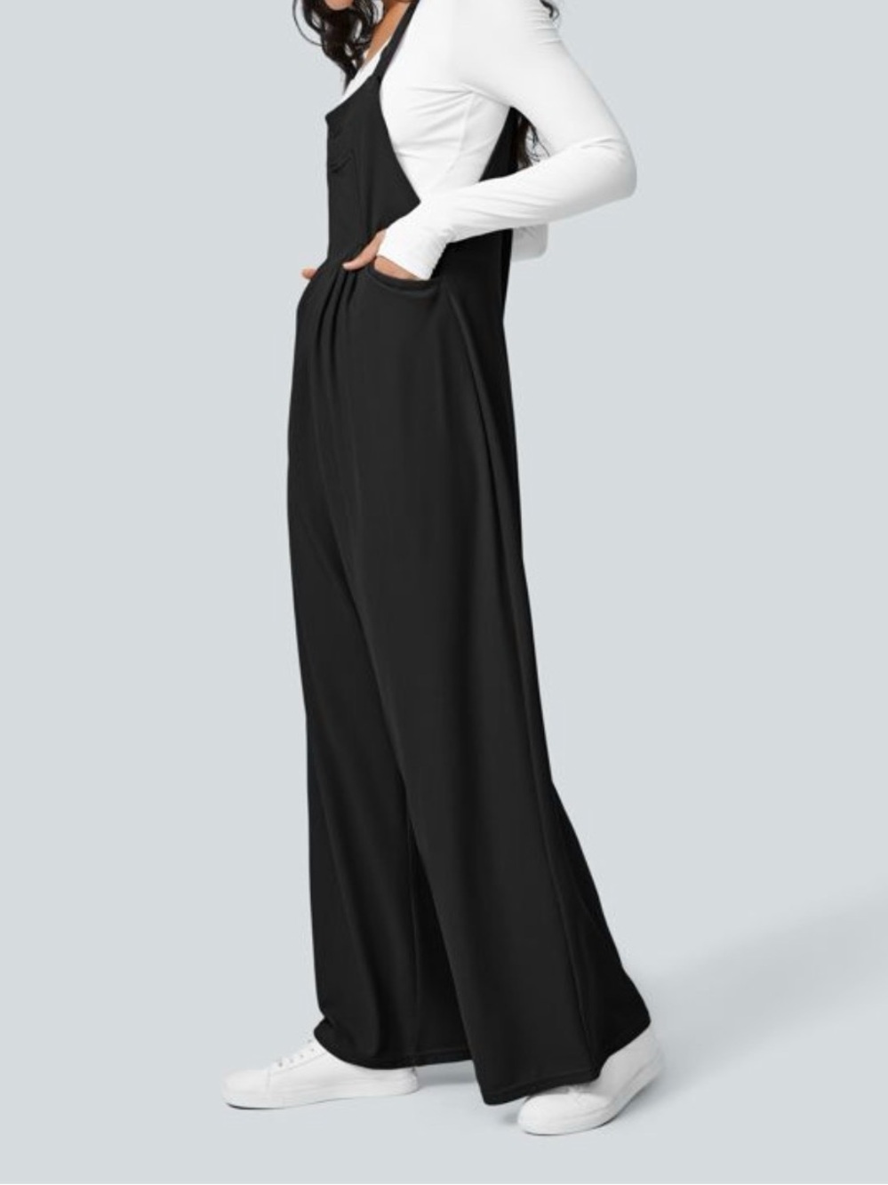 HALARA Black Wide-Leg Overall Jumpsuit - Picture 3 of 10
